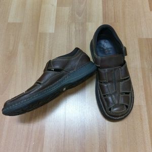 Men's Lands End Velcro Sandals Brown, Sz. 1